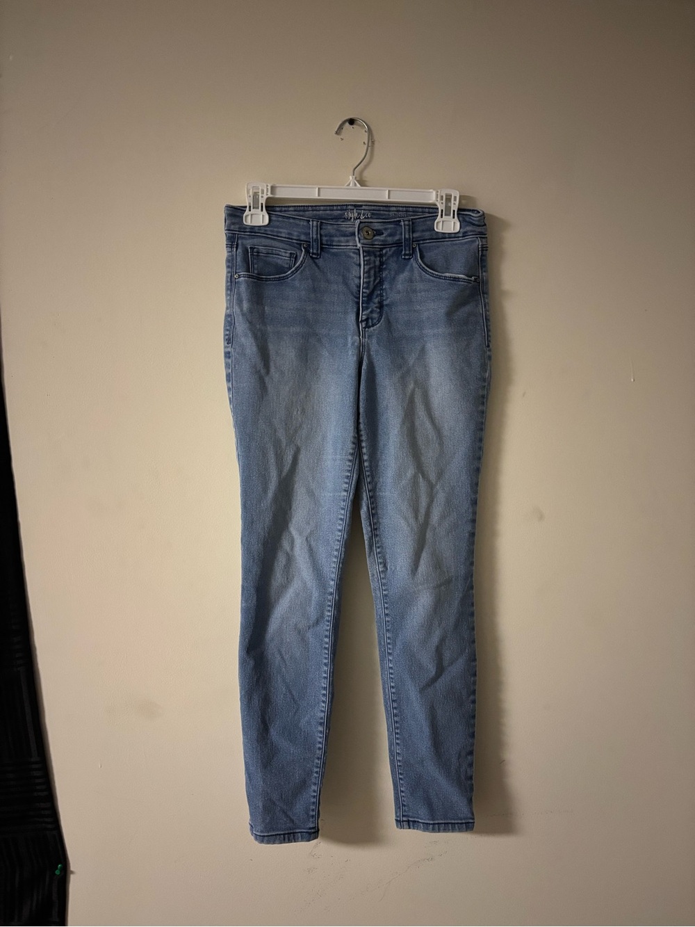 Style & Co Skinny Jeans Size 4 Short Light Wash Stretch Denim Mid Rise